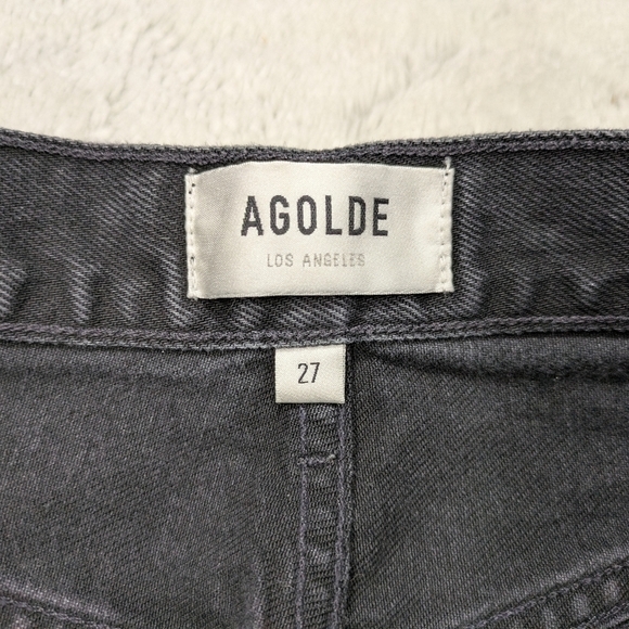 Agolde Jeans Women's 27 Black Audio 90’s Fit Jean High Rise Distressed Cotton - Picture 7 of 10
